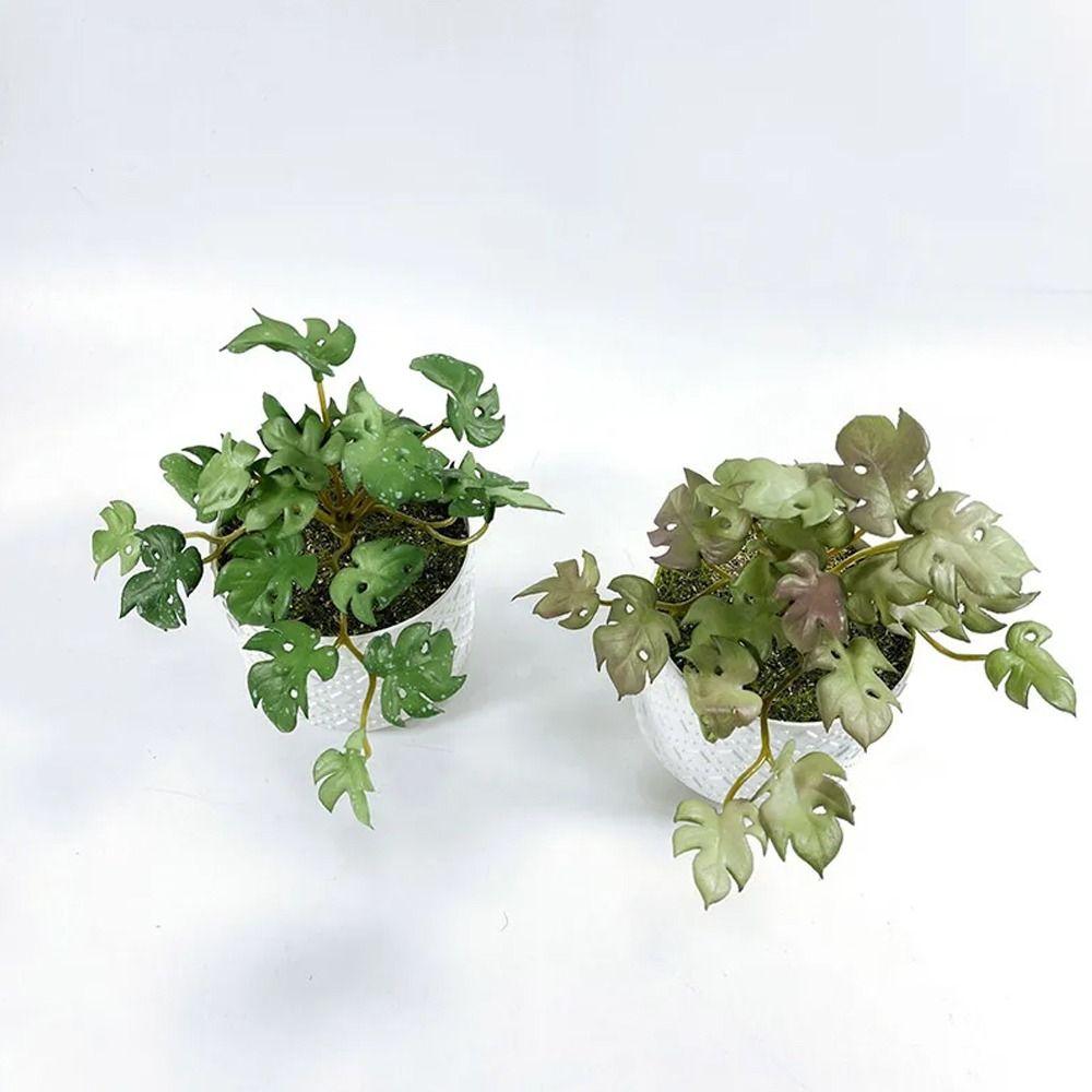 Soft Fake Ivy Leaf Leaves Handmade Mini Bouquet Artificial Copper Coin Grass Plants  Office