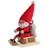 NORDIKA Nisse Christmas Wooden Doll On a Sleigh Red (Santa / / NRD120072)