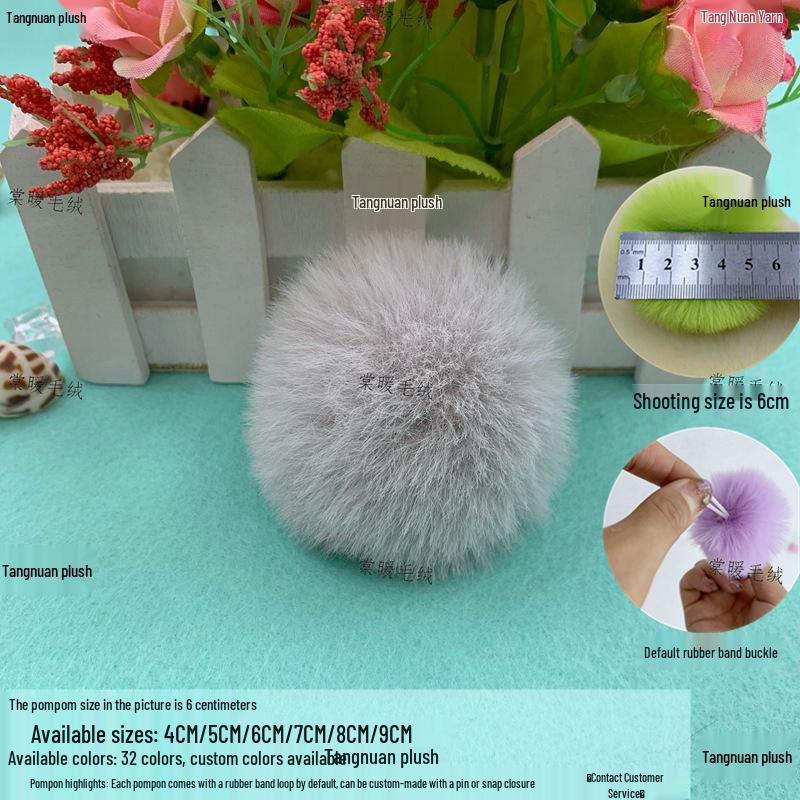 

Помпони зі штучного кролячого хутра: 3см, 4см, 6см для DIY модних аксесуарів та декору 5cm