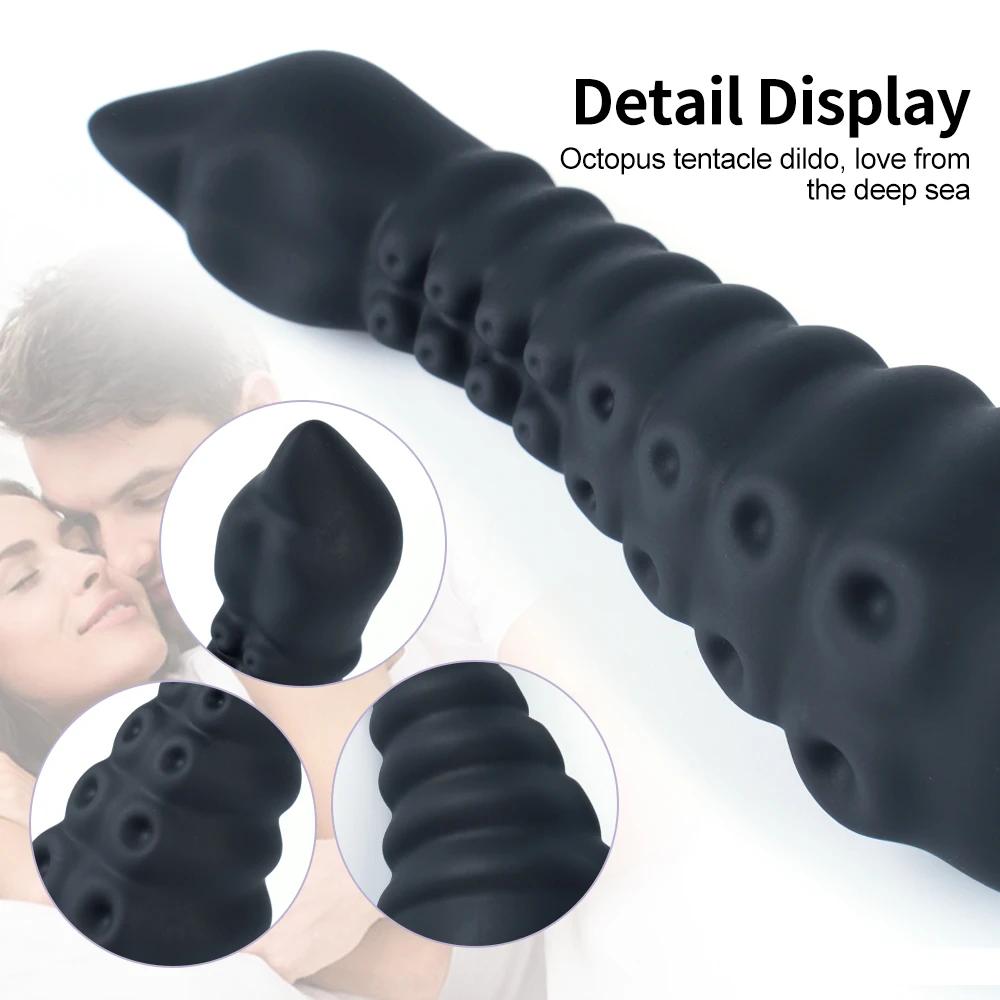 Octopus Black Huge Anal Plug Tentacles Dildo Big Buttplug Sex Toy Women Men Masturbators Silicone Anal Toy Big Dilator Butt Plug