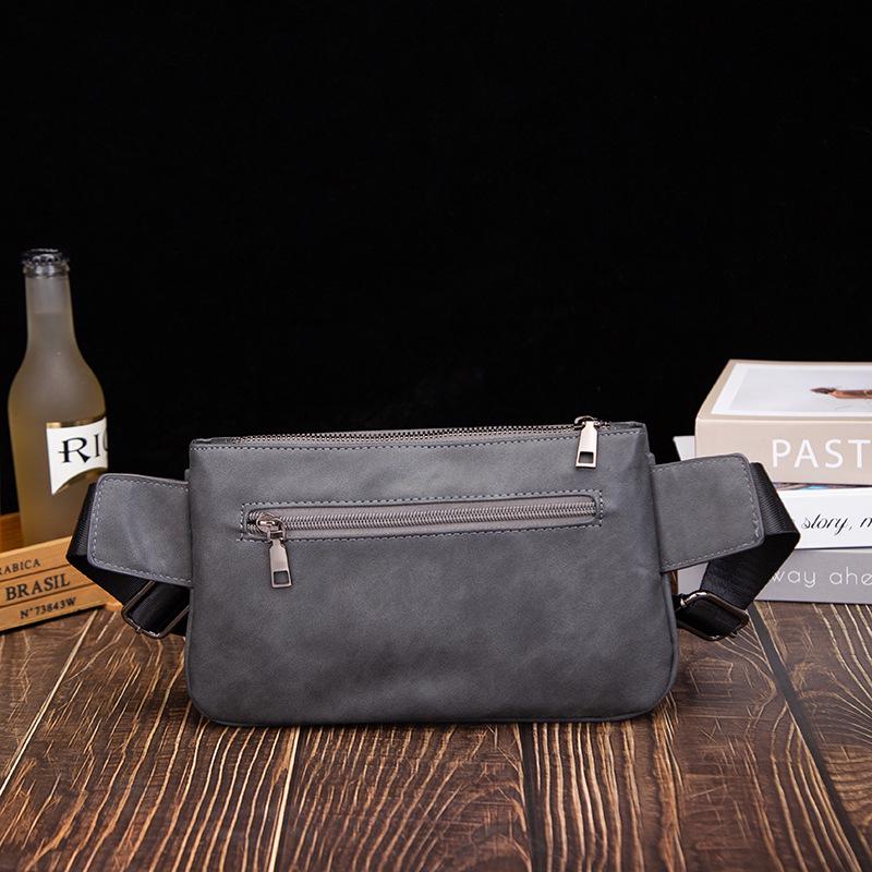 Borsello da Uomo in Pelle Retro a Tracolla - Borsa Multifunzionale da Petto e per Cellulare