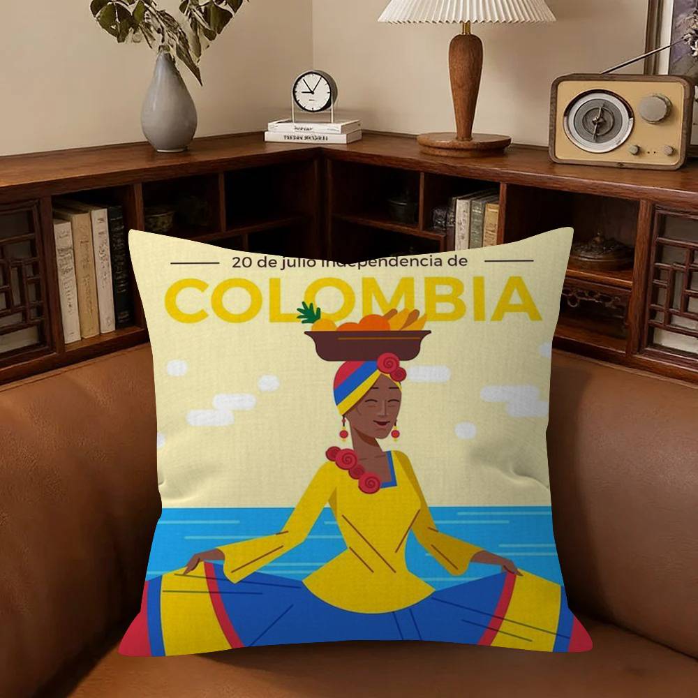 Vintage Landscape Colombia Pillowcase Toon Gift Cushion Cover Bedroom Home Sofa Chair Seat Decor Pillow Case