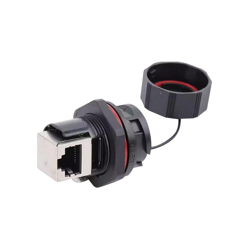 IP67 Waterproof RJ45 Connector CAT6 Dual Head Network Adapter Dust Cap Shielded Ethernet LAN Cable Coupler LAN Cable Connection