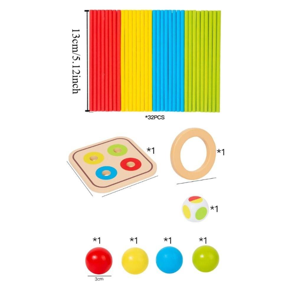 Fun Wooden Stick Board Game Colorful Sticks Wooden Stick Tower Toy Set  Boys/Girls