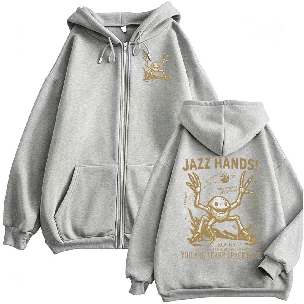 Komik Project Hail Mary Şaşırtıcı Roket Rocky Fermuarlı Kapüşonlu Sweatshirt Erkek Kadın Moda Retro Uzun Kollu Sweatshirt
