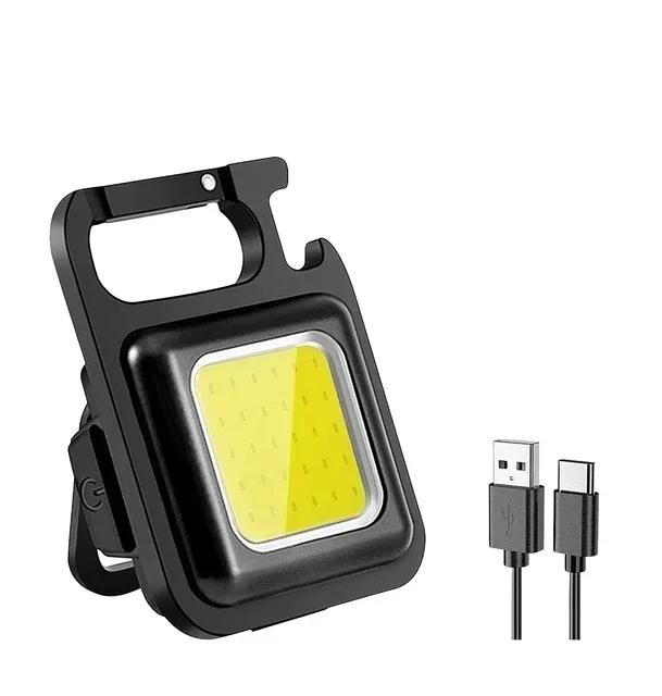 Mini Portable Flashlights Rechargeable 9 Modes Flashlight with Tail Hook Outdoor Camping Tent Light Pocket Keyhain Fishing Torch