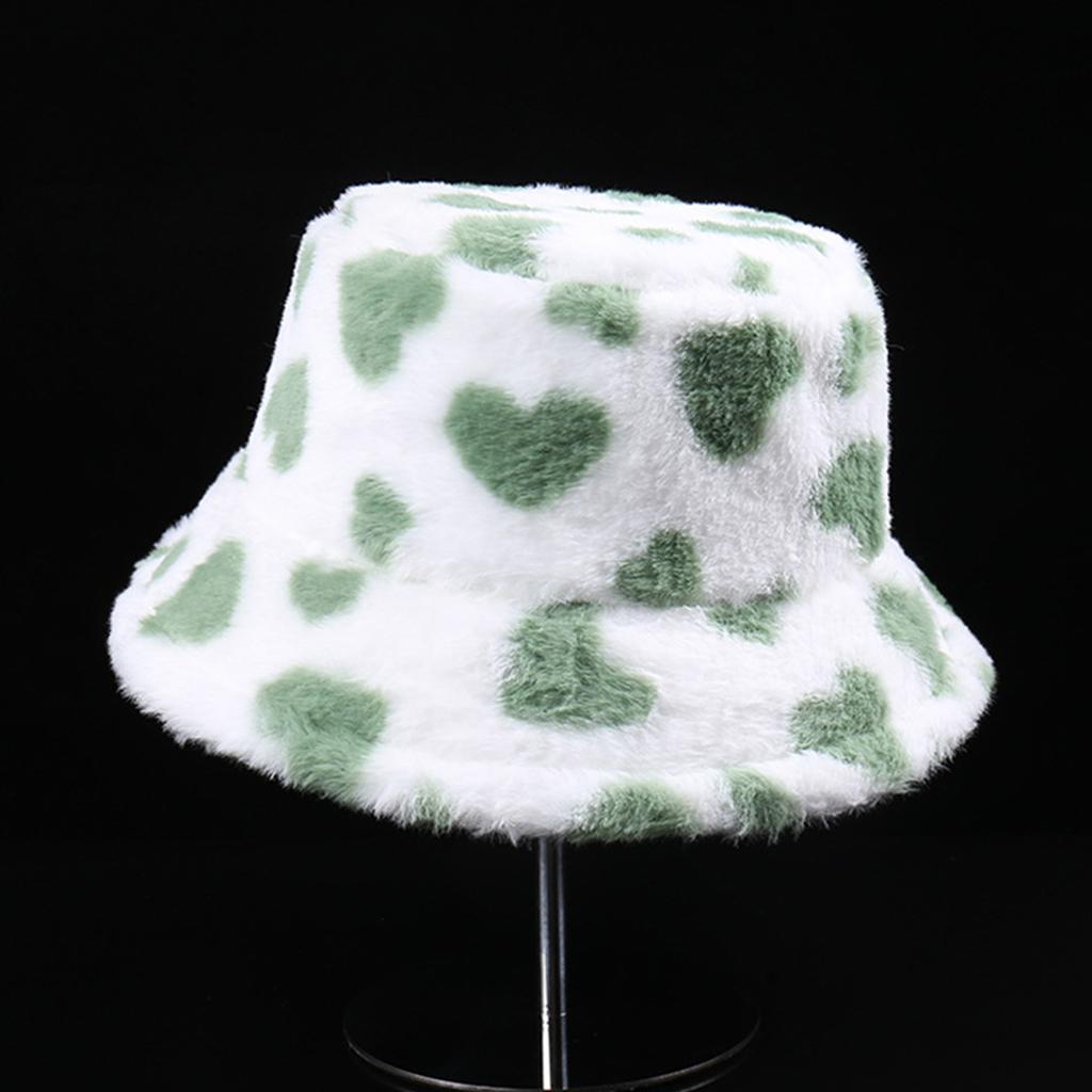Fashionable Love Pattern Bucket Hat for Various Head Size Winter Autumn Thicken Fisherman Hat Headpiece for Casual Wear