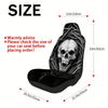 2pcs Dark Art Wolf Skull Pentagram Vines Print Car Seat Covers - Soft, Washable, Universal Fit For Driver & Passenger Seats, Tre