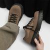 Amerikanische Retro-Schuhe Frühling Nische Maillard Plateau Niedrige Leder-Schuhe Lässig