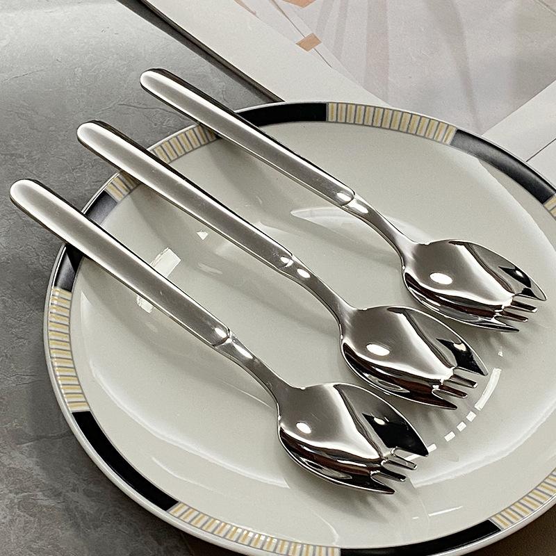 316 stainless steel fork household spoon and fork integrated two-in-one dual-purpose children's pasta fork salad spoon salad fork home 4