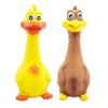 2Pcs Chicken Toys Yellow and Brown Rubber Squeeze Squeaky Screaming or Kids