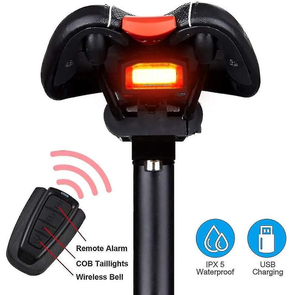 Intelligent Bike Rear Light Anti-theft Lamp Bike Alarm Rear Light Usb Rechargeable Rear Light