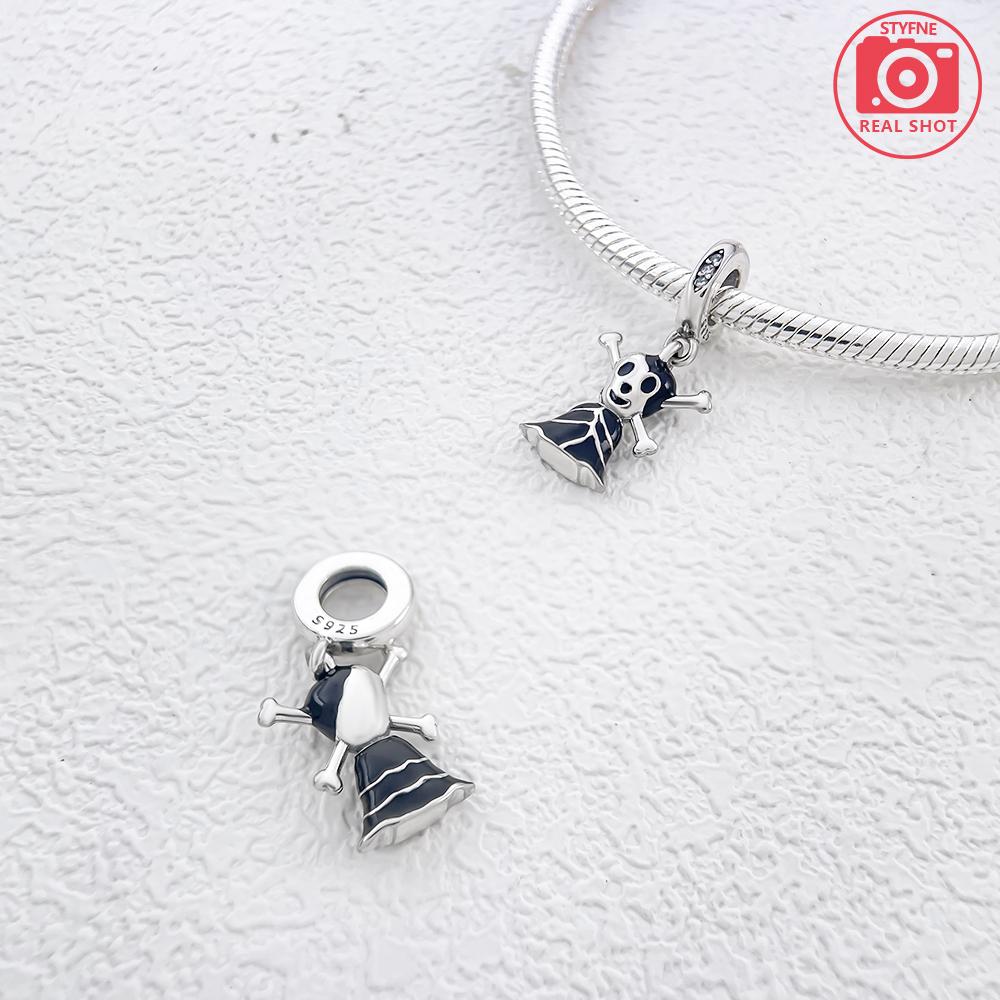 Copper Halloween Skeleton Evil Pumpkin Witch Hat Charms Beads Pendant For Original Bracelet Woman Girl Jewelry