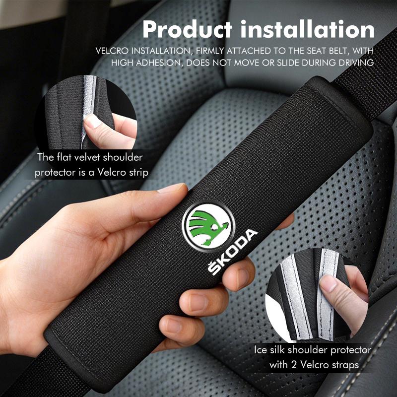Car Styling Seat Belt Cover Comfortable Seatbelt Shoulder Strap Protector Pads For Skoda Fabia 1 2 Octavia a7 RS Superb Rapid