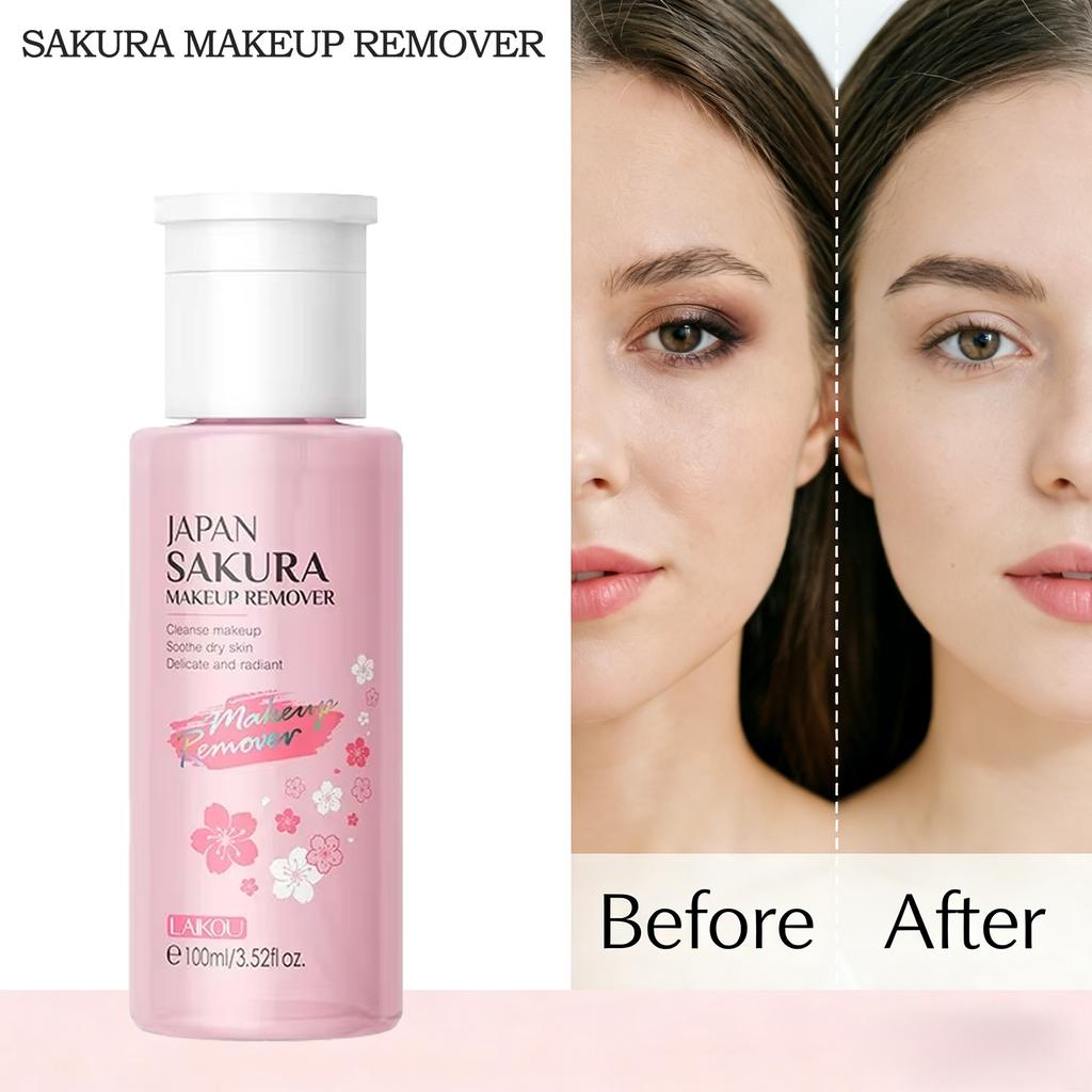 LAIKOU Portable Makeup Remover Lashes Cleansing Liquid Water Lip Eye Gentle Care Make-Up Travel Skin Remover Face Skincare 100ml
