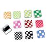 Finger Grip Women Girls Personalized Plaid Mirror Cosmetic Mirror Phone Stand Holder Makeup Mirror