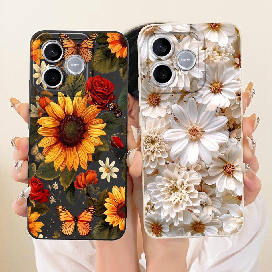 For Honor 600 Lite 5G Honor600 Cute Cat Flower Cartoon Phone Case For Honor 600 600Lite Soft Silicone Covers Bumpers