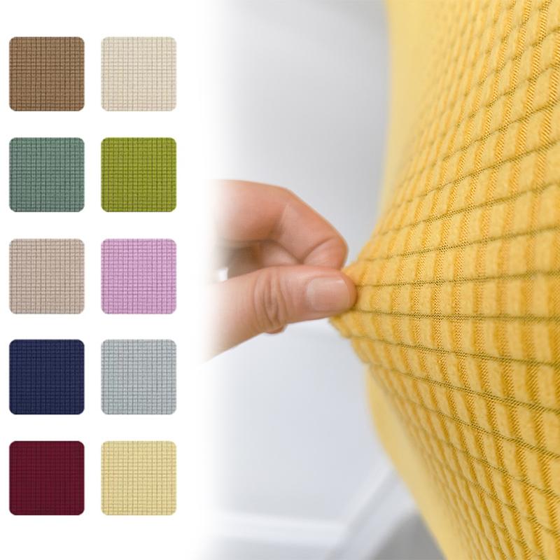 Solid Color Chair Cover Thickened Elastic Minimalist Dining Seat Cover Removable Washable Chair Slipcover Anti-dirty All Season