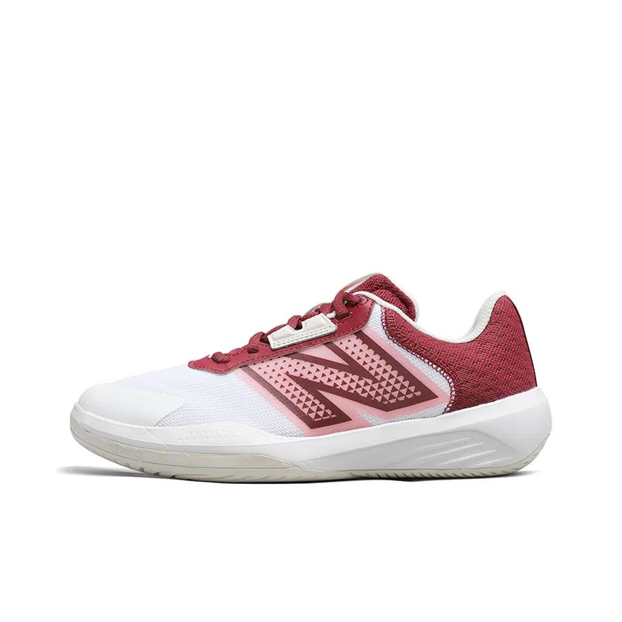 New Balance NB 696 V6 Abrasion Resistant Breathable Low top Tennis Shoes Women's White Red Sneakers WCH696M6