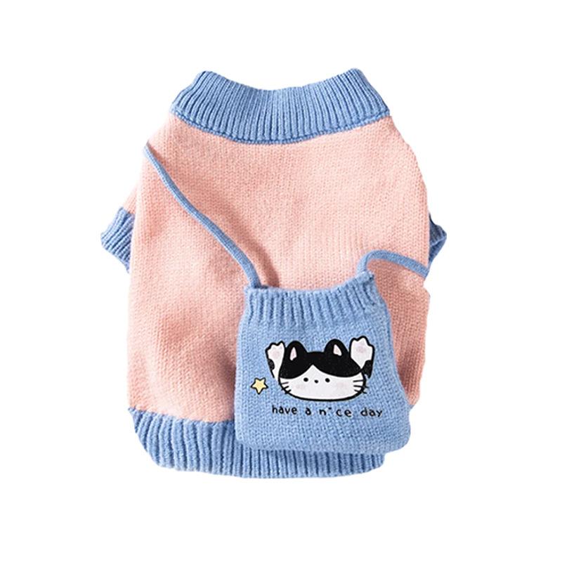Dog clothes Autumn and winter small puppies and kittens warm two-legged knitted sweater Yorkshire teddy pet clothing
