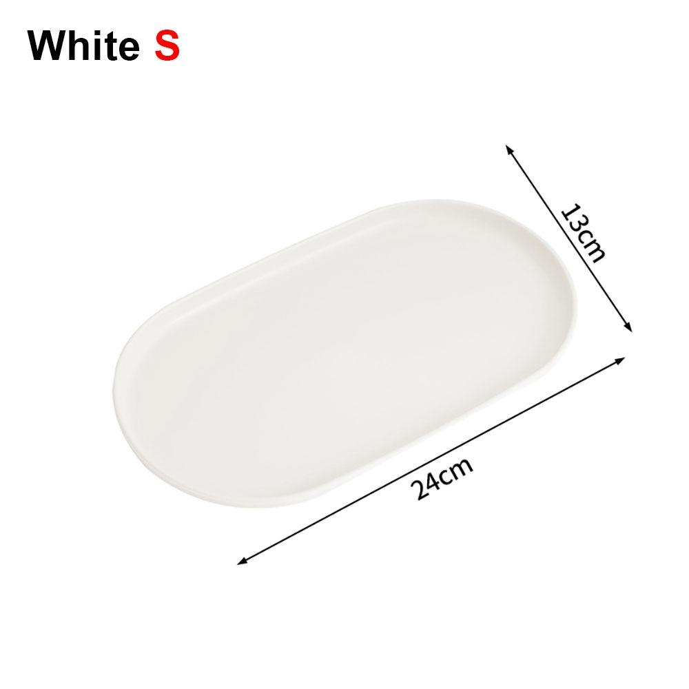 1Pcs New Stackable Fruit Plate Smooth Edge Oval Shaped Dessert Tray Reusable S/M/L Food Serving Tray for Home Kitchen