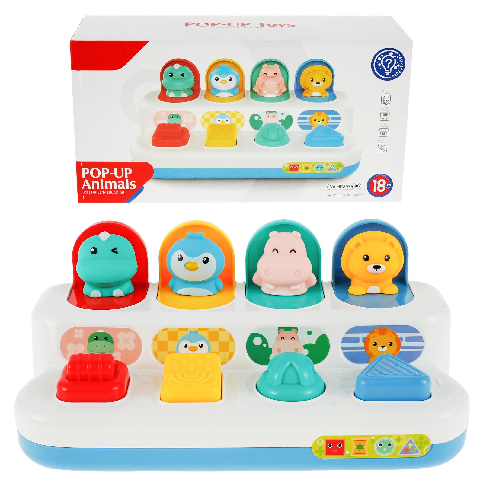 

Creative Pop-up Toys Hide and Seek Animal Educational Toys Color Sorting Animal Push Doll Toys Toddlers Birthday Christmas Gifts
