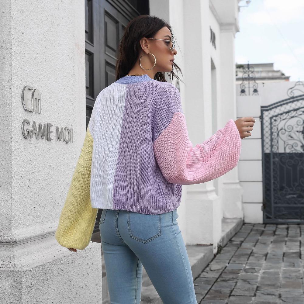 GMXIA Damenmode Casual Herbst Winter Langarm V-Ausschnitt Lose Pullover