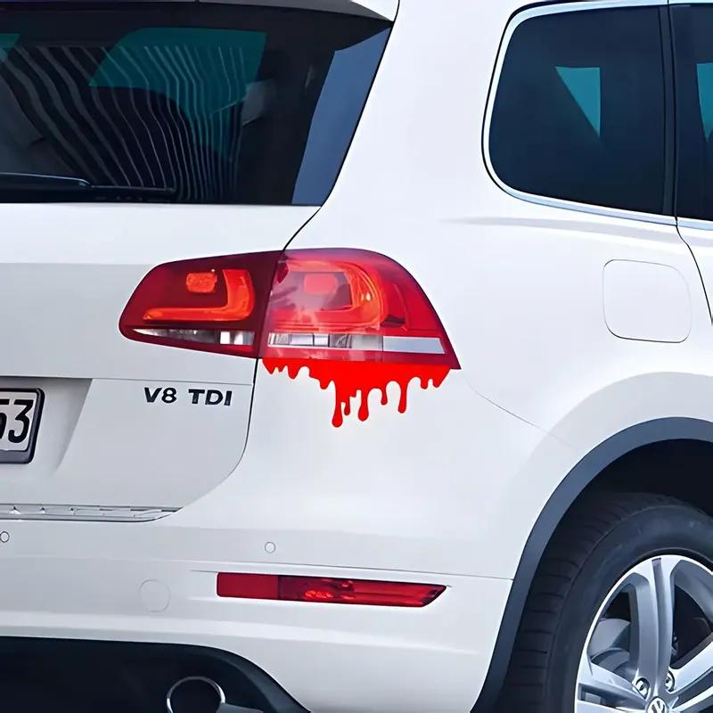 Car Sticker Blood Drop Funny Reflective Red Blood Bleeding Rear Front Headlight Decal Taillight Cover Motorcycle Accessories