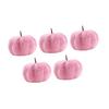 5x Halloween Velvet Pumpkins Pink Fall Autumn Decor Artificial Pumpkin, Halloween Decoration for Wedding Harvest, Farmhouse