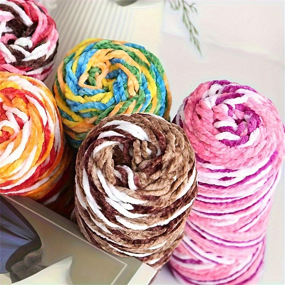 2pcs Three-Strand Glossy Velve Yarn Ultra-Soft Luxurious Ideal for DIY Knitting Crocheting Crafting Scarves Shawls Blankets Colorful Handmade