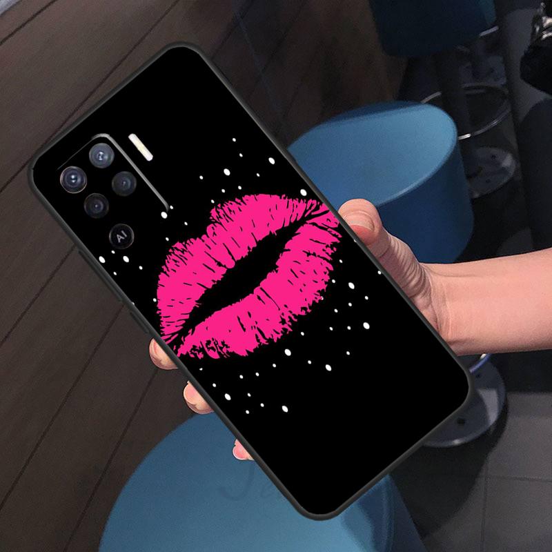 Sexy Red Lips Case For Oppo A18 A38 A58 A78 A98 A60 A80 A40 A96 A76 A16 A94 A74 A54 A15 A17 A57 A77 A5 Pro