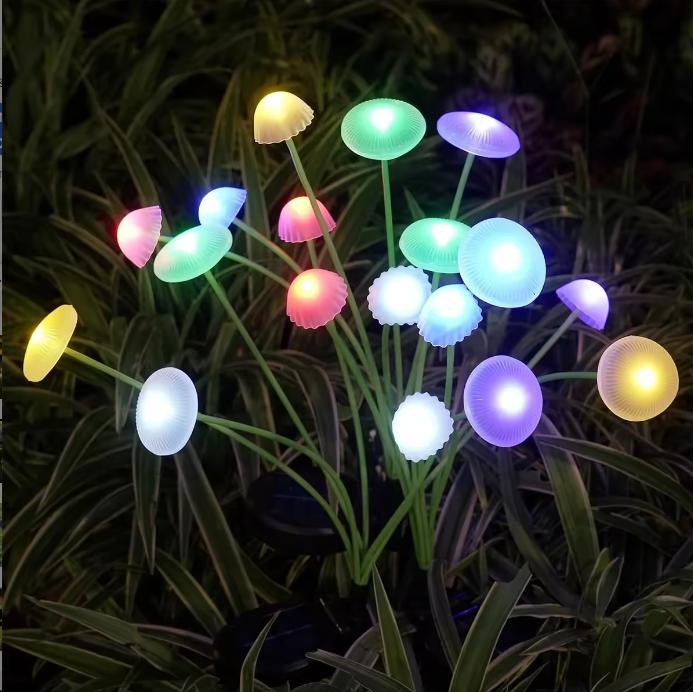 Solar Garden Lights 6bulb 8bulb 10bulb Firefly Garden Lights RGB Warm White Led Firework Lights for Home Landscape Ground Spike 1200MAH&5