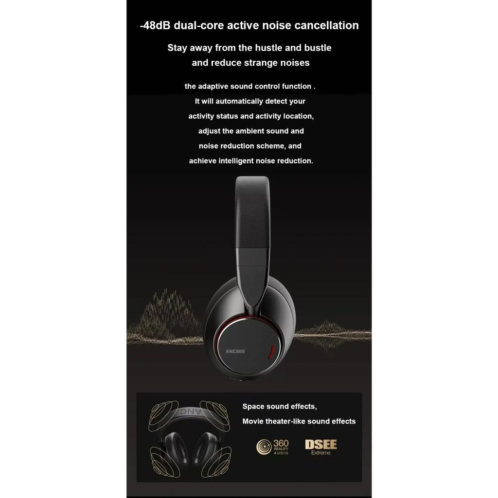 Y889 Bluetooth-Kopfhörer -48db Aktive Geräuschunterdrückung Bluetooth-Kopfhörer ANC-Max Headsets HiFi Stereo-Ohrhörer
