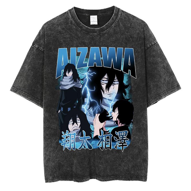 Washed Anime My Hero Academia Bakugo Katsuki TShirt Men Women Fashion Harajuku Manga T Shirts Oversized Cotton Casual T Shirt