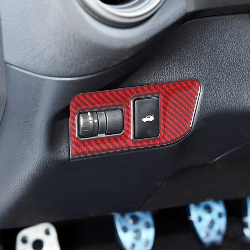 Carbon Fiber Car Trunk Switch Panel Decorative Cover Trim Strips Decal Stickers For Subaru BRZ 86 Car Interior
