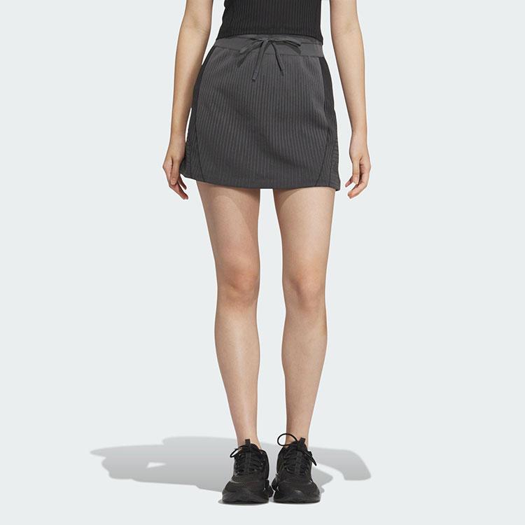 Adidas Seamless Skirt Solid Color Minimalist Brand Logo Quick-Dry Sports A-Line Casual Short Skirt Women Skirts Dark-Gray JE1440