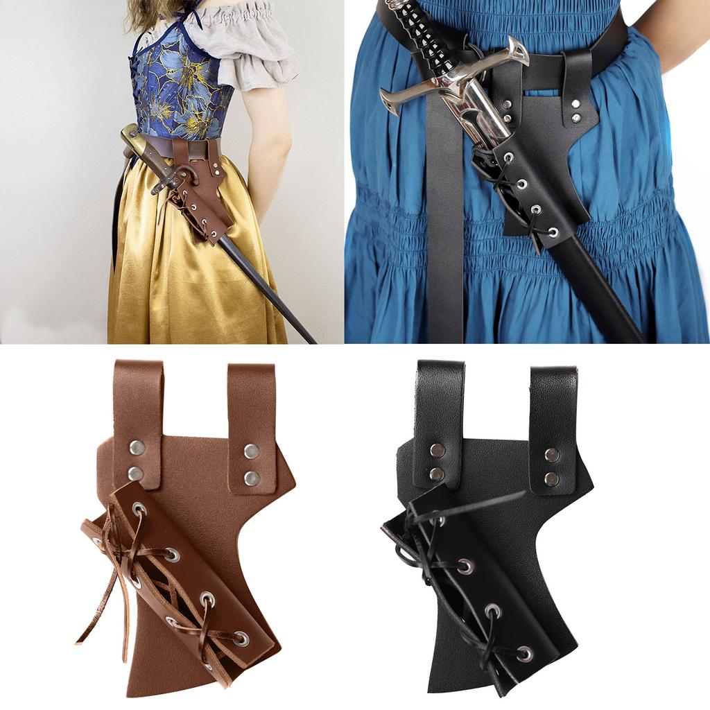 Medieval Shoulder Strap Sword Holder Sheath Scabbard Adult Men Larp Knight Weapon Cosplay Gear Rapier Ring Belt Holster