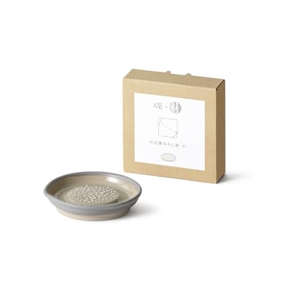 &NE Iwami-yaki Grater, Small, Hare to Ke x Motoshige, Gray, Made in Japan, One-handed Grating, Inclu