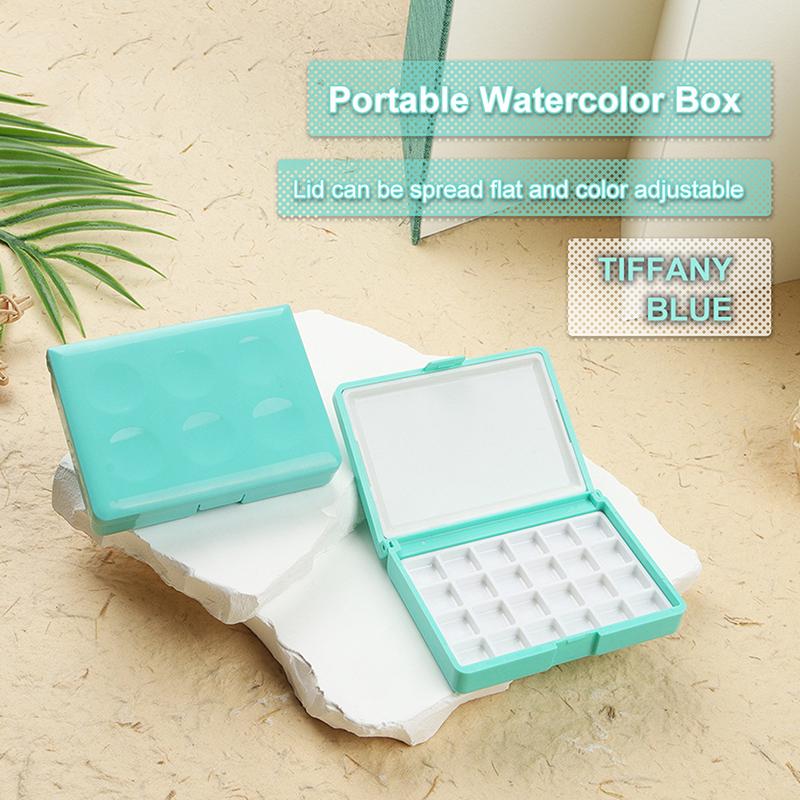 Seamiart Tragbarer Multifunktions-Malkasten aus Kunststoff, leere Aquarellpalette, Unterpaket für Aquarellfarben, Öl-, Acryl- und Gouachefarben