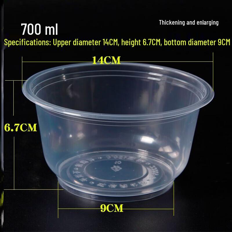 Disposable Round Plastic Bowl with Lid