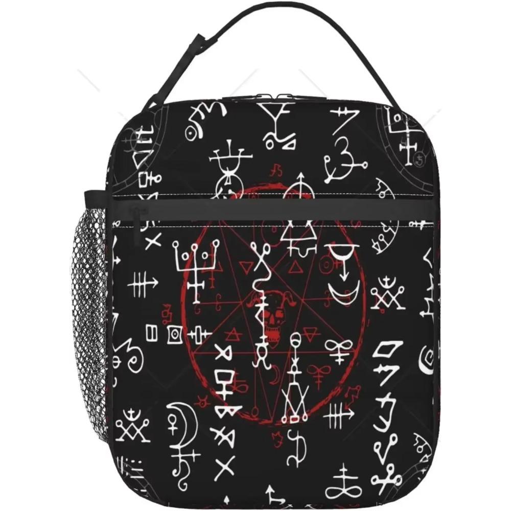 Black and White Printed China Zodiac Lunch Box, Reusable Spacious Lunch Bag for Women Men Insulated Bag Tote for Work Picnic