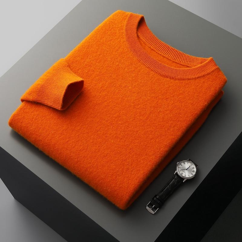 QingHe Cashmere Heren kasjmiertrui Qinghe kasjmier 30% kasjmier 70% wol Heren herfst- en winter kasjmiertrui zacht en warm XL