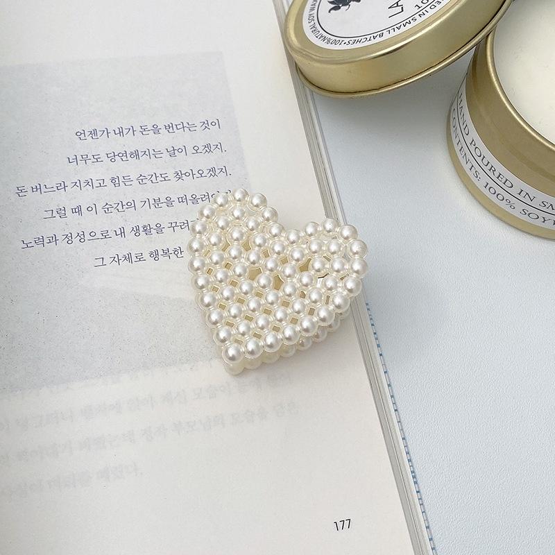 New Fashion Hollow Pearl Hair Claw Clips Simple Non Slip Mini Geometric Bangs Barrettes Hair Jaws for Women Girls Daily