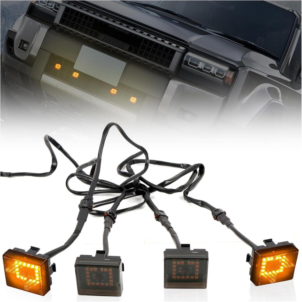 ITrims Front Grille Marker Lights for Toyota Land Cruiser Prado J250 LC250 2024 2025 Smoked Amber LED Center Grille Running Position Lights 8Pcs