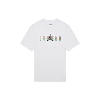 Jordan DNA Print Letter Big Logo Short Sleeve T-Shirt Men Tops White DQ5884-100