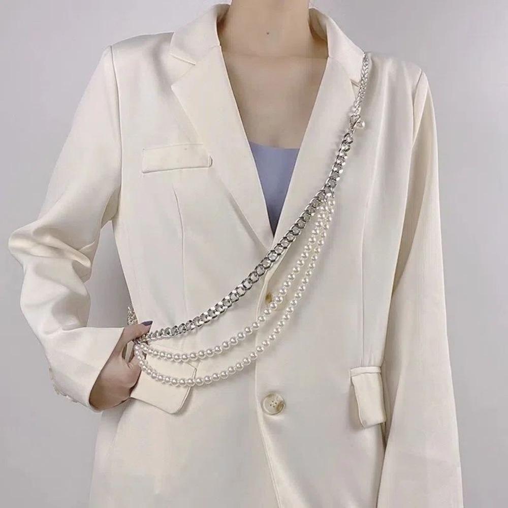 Elegant Waist Chain Waist Accessory Pearl Waist Chains New Pearls Splicing Belt  for Women