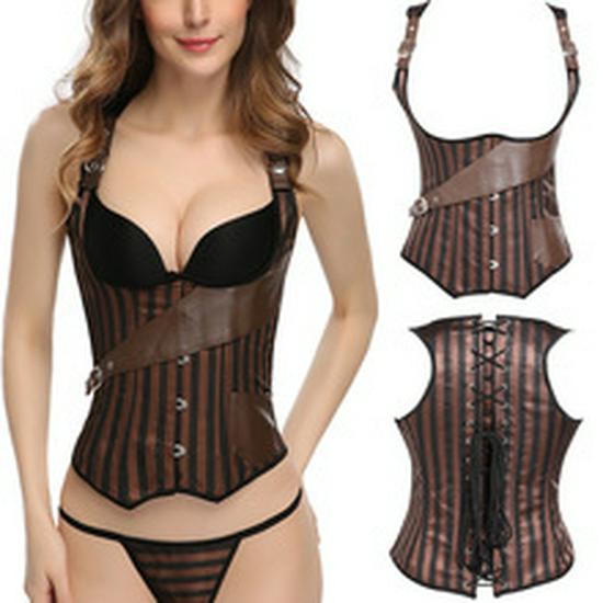 Steampunk Gothic Halter Corset Top - European Style Waist Cincher Body Shaper