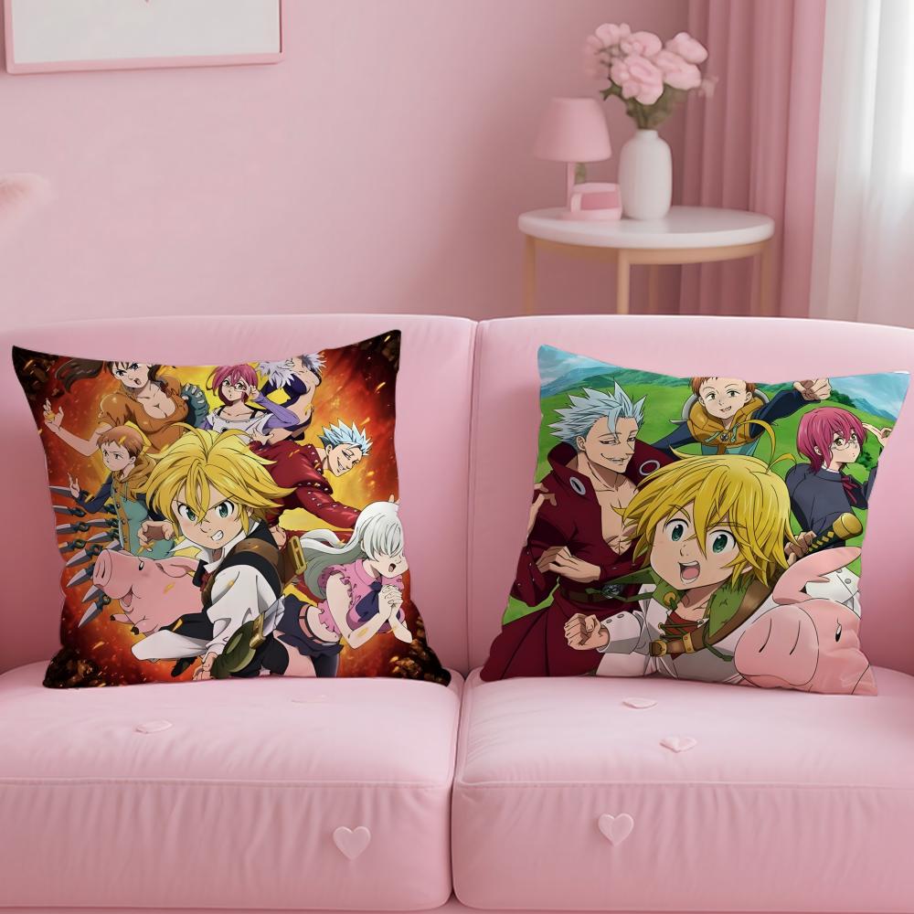 classic anime The Seven Deadly Sins Cushion Cover Soft  EasyWash Pillow Case  Versatile for Couch Bed Travel and Office