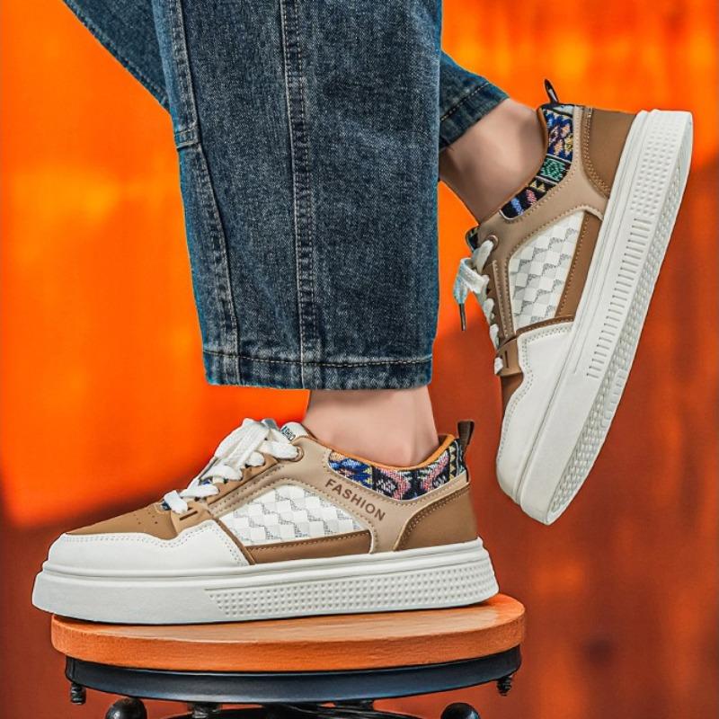 Men Soft Sole Breathable Skate Board Shoes, Student Daily Casual Athletic Sneakers