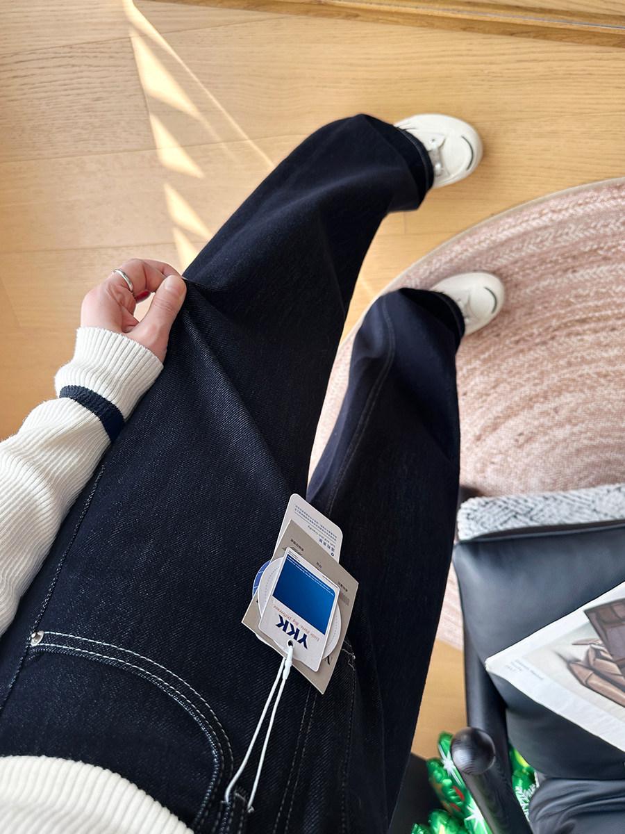 

Denim God Cow! Women s Anti-Fading Plus Velvet Straight Leg Jeans - 2026 Spring Slimming Four-Way Stretch for Pear Shapes S